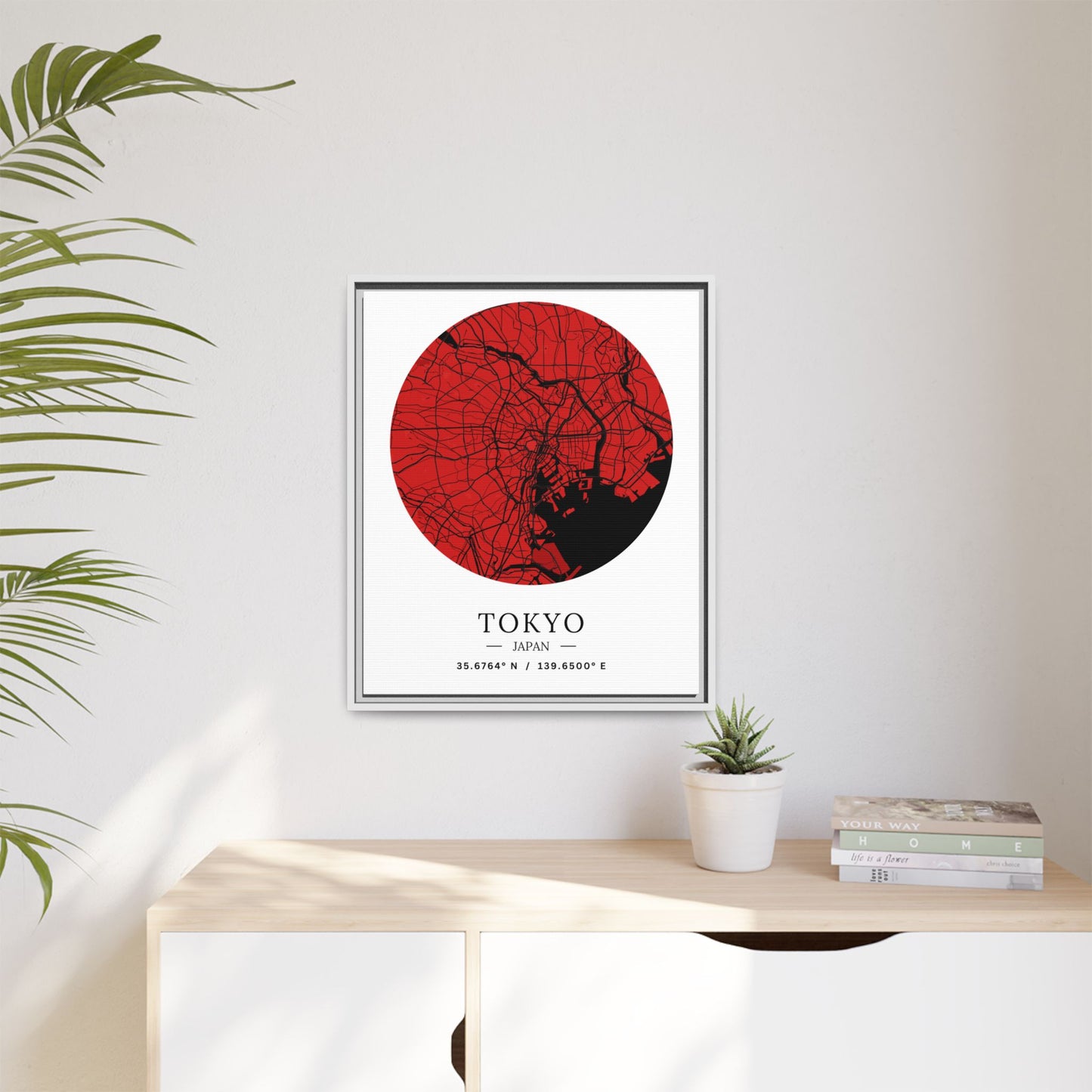 Tokyo Map Urban Art Matte Canvas Print, Framed Wall Decor, Geometric Art, Modern Home Decor, Gift for Art Lovers, City Map Design