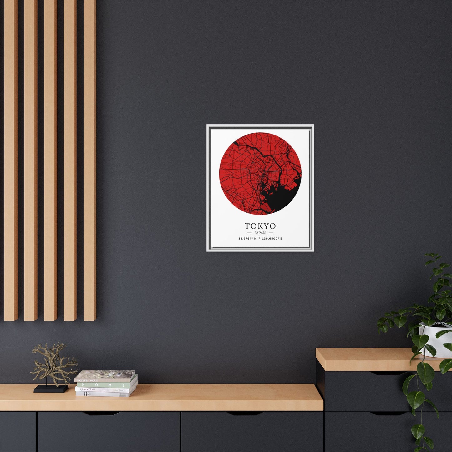 Tokyo Map Urban Art Matte Canvas Print, Framed Wall Decor, Geometric Art, Modern Home Decor, Gift for Art Lovers, City Map Design
