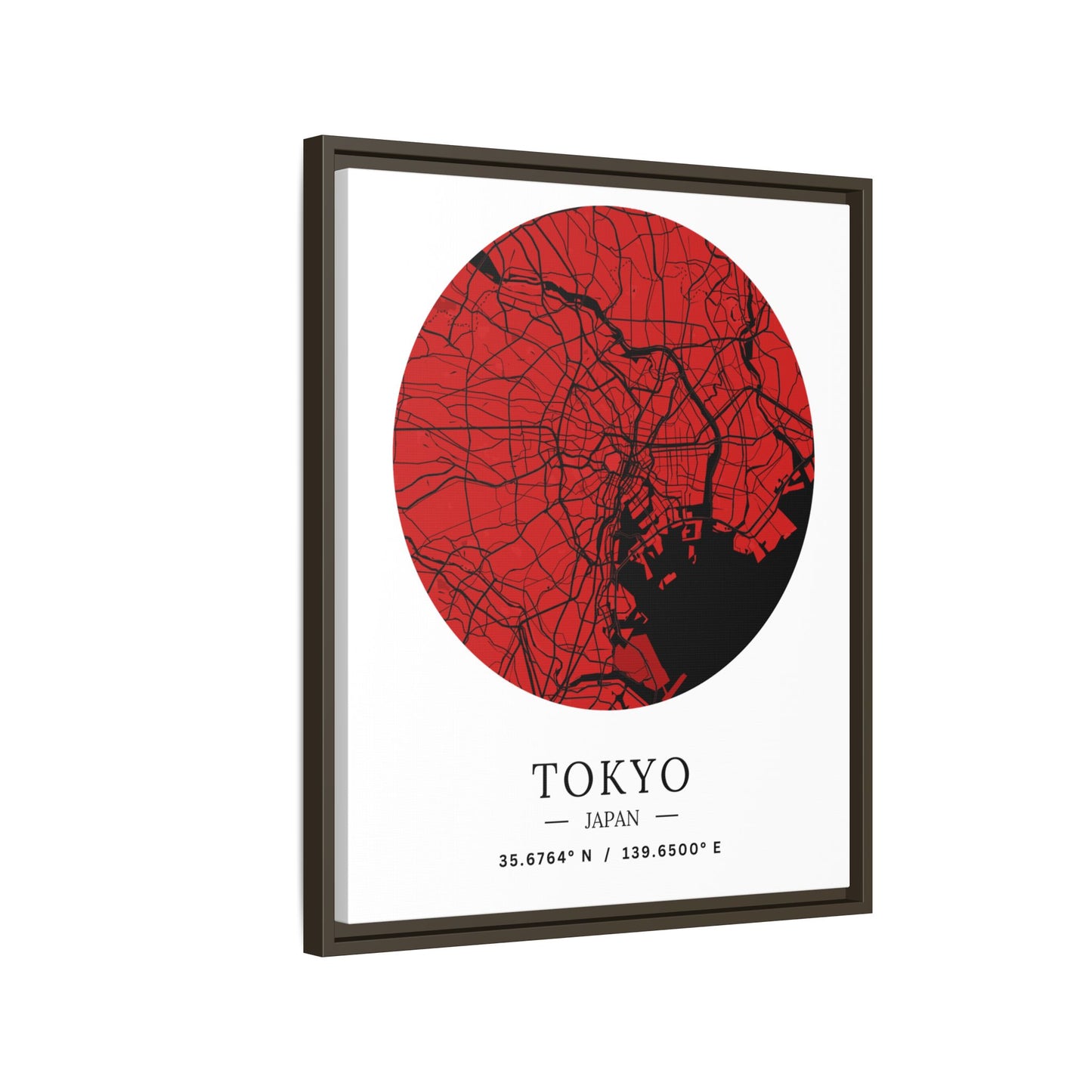 Tokyo Map Urban Art Matte Canvas Print, Framed Wall Decor, Geometric Art, Modern Home Decor, Gift for Art Lovers, City Map Design
