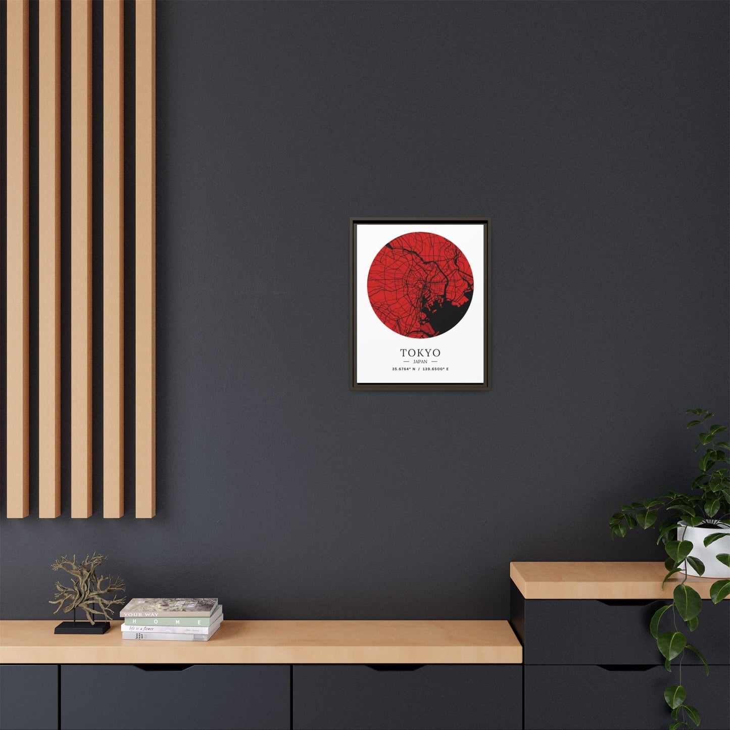 Tokyo Map Urban Art Matte Canvas Print, Framed Wall Decor, Geometric Art, Modern Home Decor, Gift for Art Lovers, City Map Design