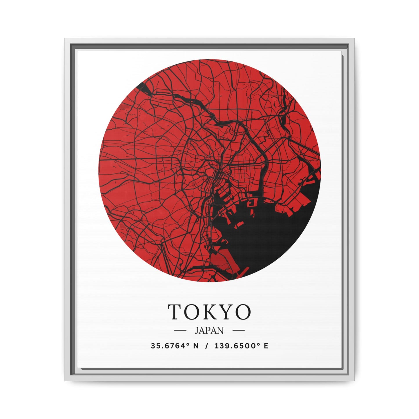 Tokyo Map Urban Art Matte Canvas Print, Framed Wall Decor, Geometric Art, Modern Home Decor, Gift for Art Lovers, City Map Design