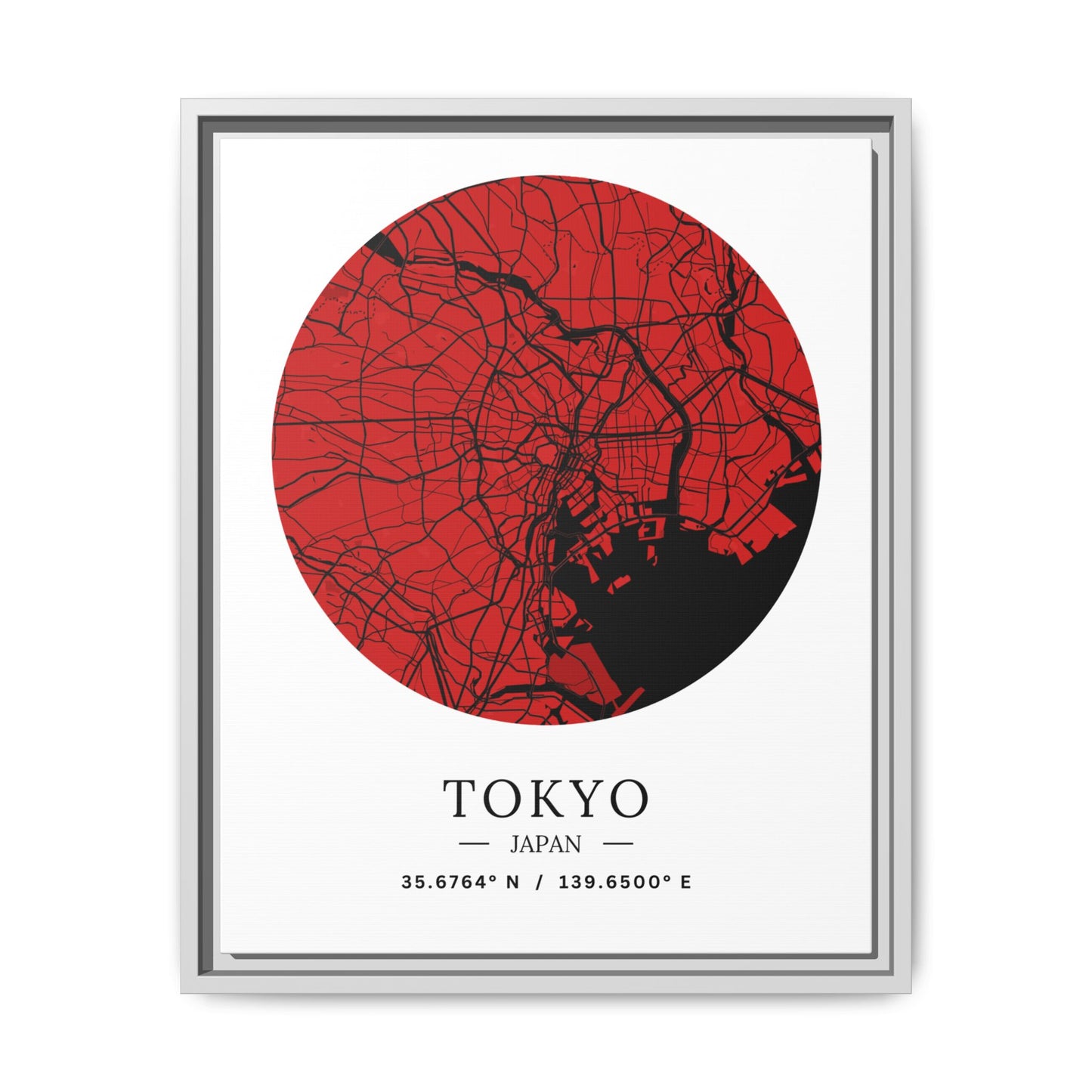 Tokyo Map Urban Art Matte Canvas Print, Framed Wall Decor, Geometric Art, Modern Home Decor, Gift for Art Lovers, City Map Design