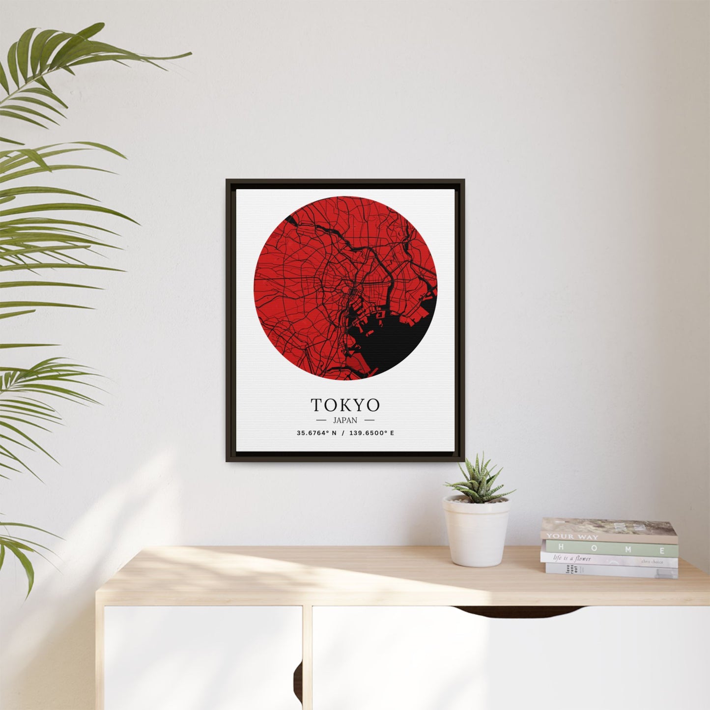 Tokyo Map Urban Art Matte Canvas Print, Framed Wall Decor, Geometric Art, Modern Home Decor, Gift for Art Lovers, City Map Design