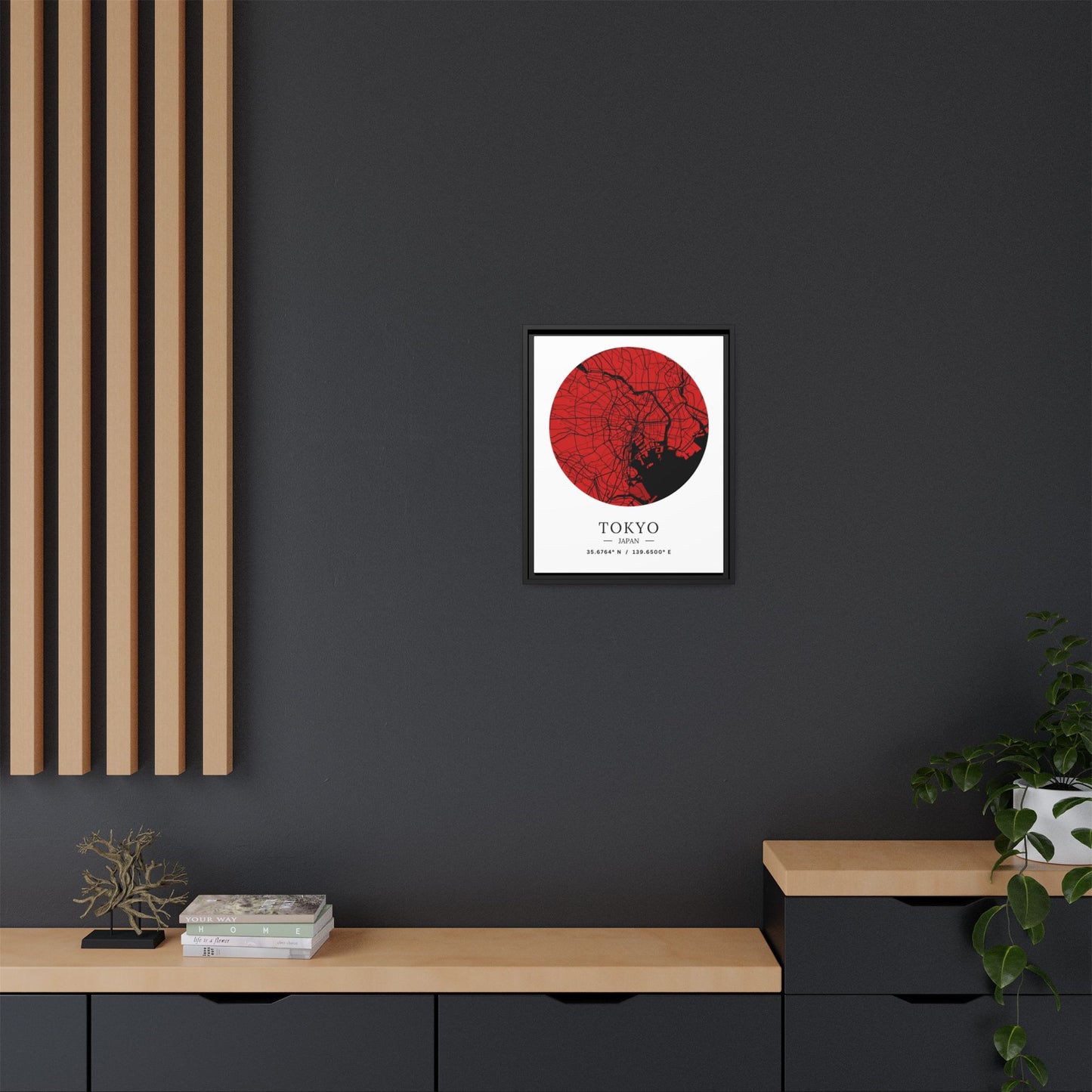 Tokyo Map Urban Art Matte Canvas Print, Framed Wall Decor, Geometric Art, Modern Home Decor, Gift for Art Lovers, City Map Design