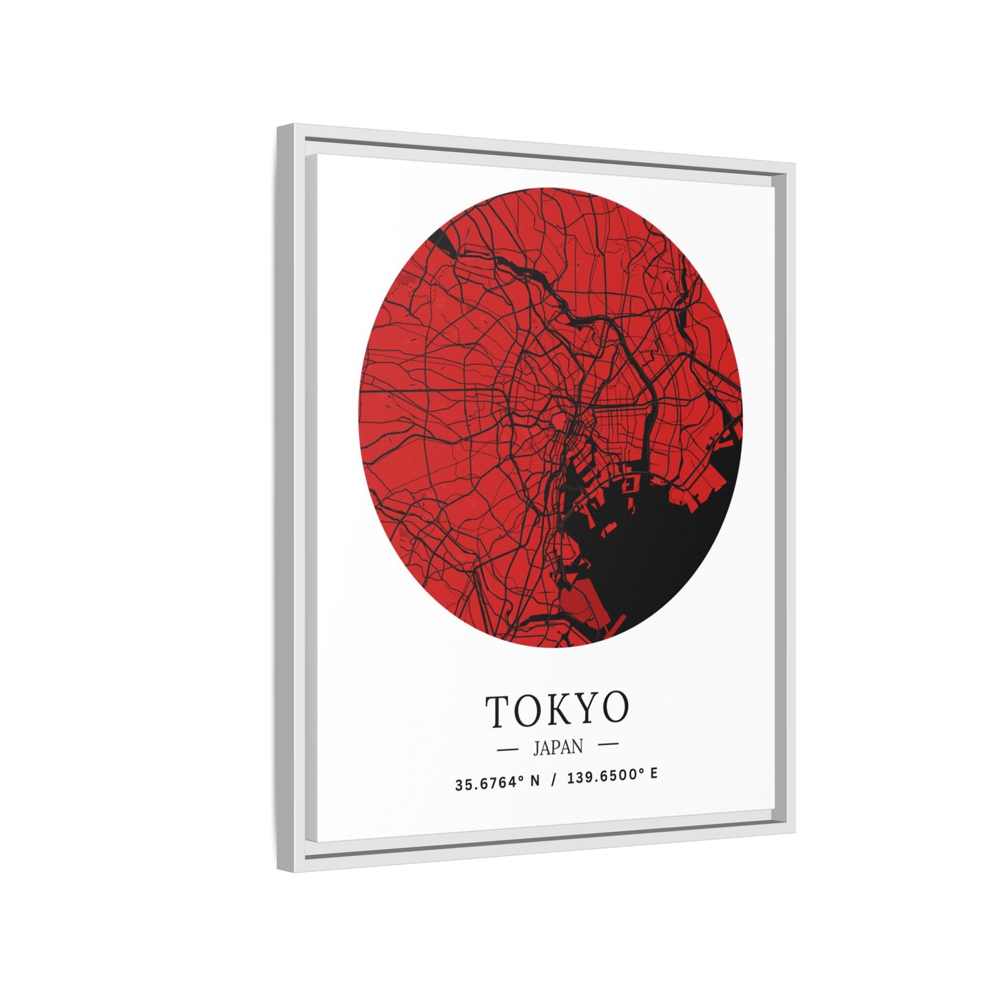 Tokyo Map Urban Art Matte Canvas Print, Framed Wall Decor, Geometric Art, Modern Home Decor, Gift for Art Lovers, City Map Design