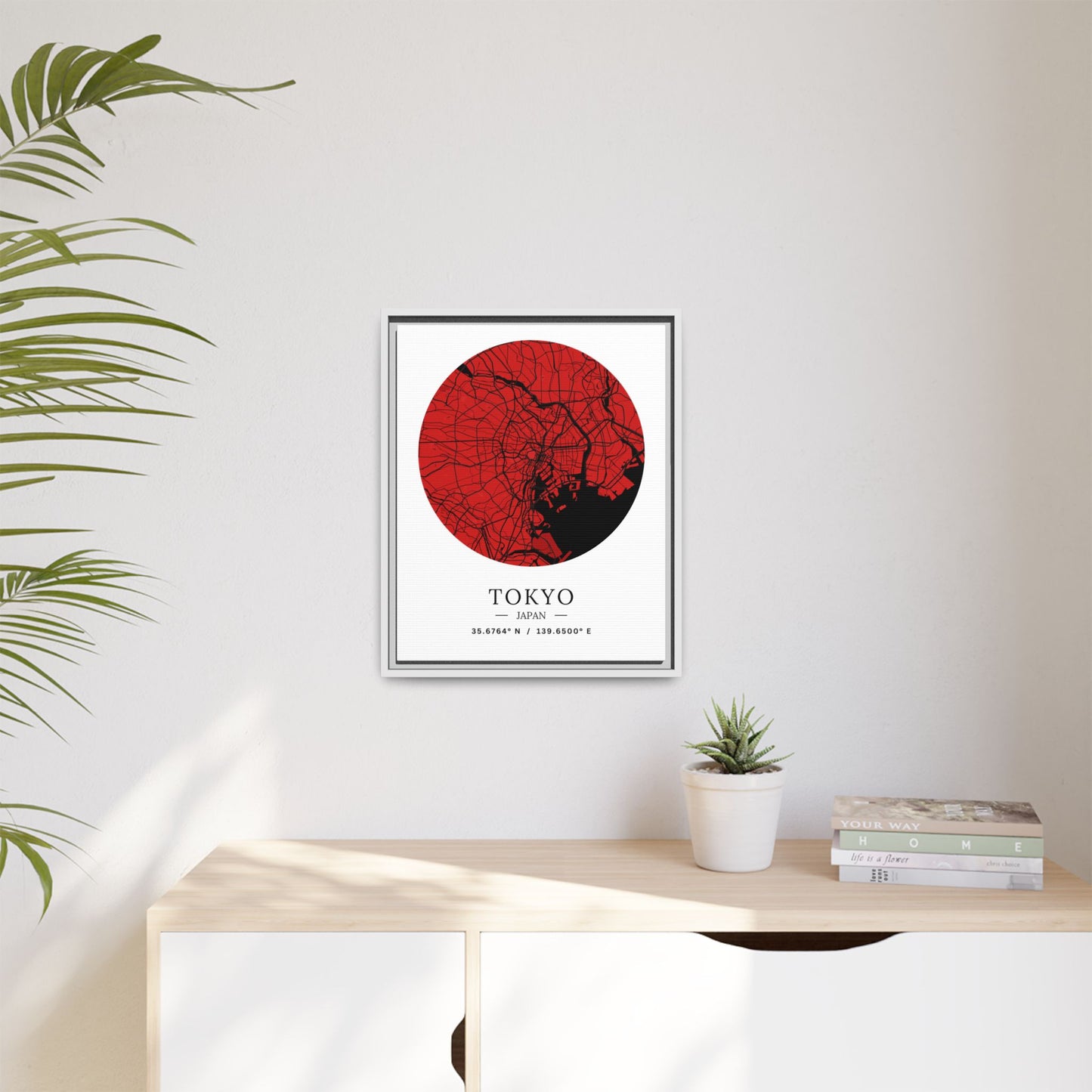 Tokyo Map Urban Art Matte Canvas Print, Framed Wall Decor, Geometric Art, Modern Home Decor, Gift for Art Lovers, City Map Design