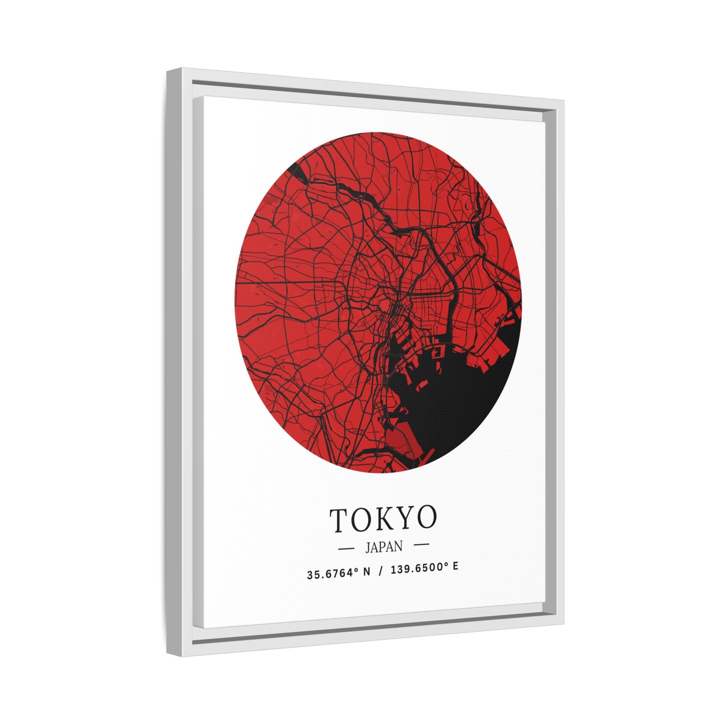 Tokyo Map Urban Art Matte Canvas Print, Framed Wall Decor, Geometric Art, Modern Home Decor, Gift for Art Lovers, City Map Design
