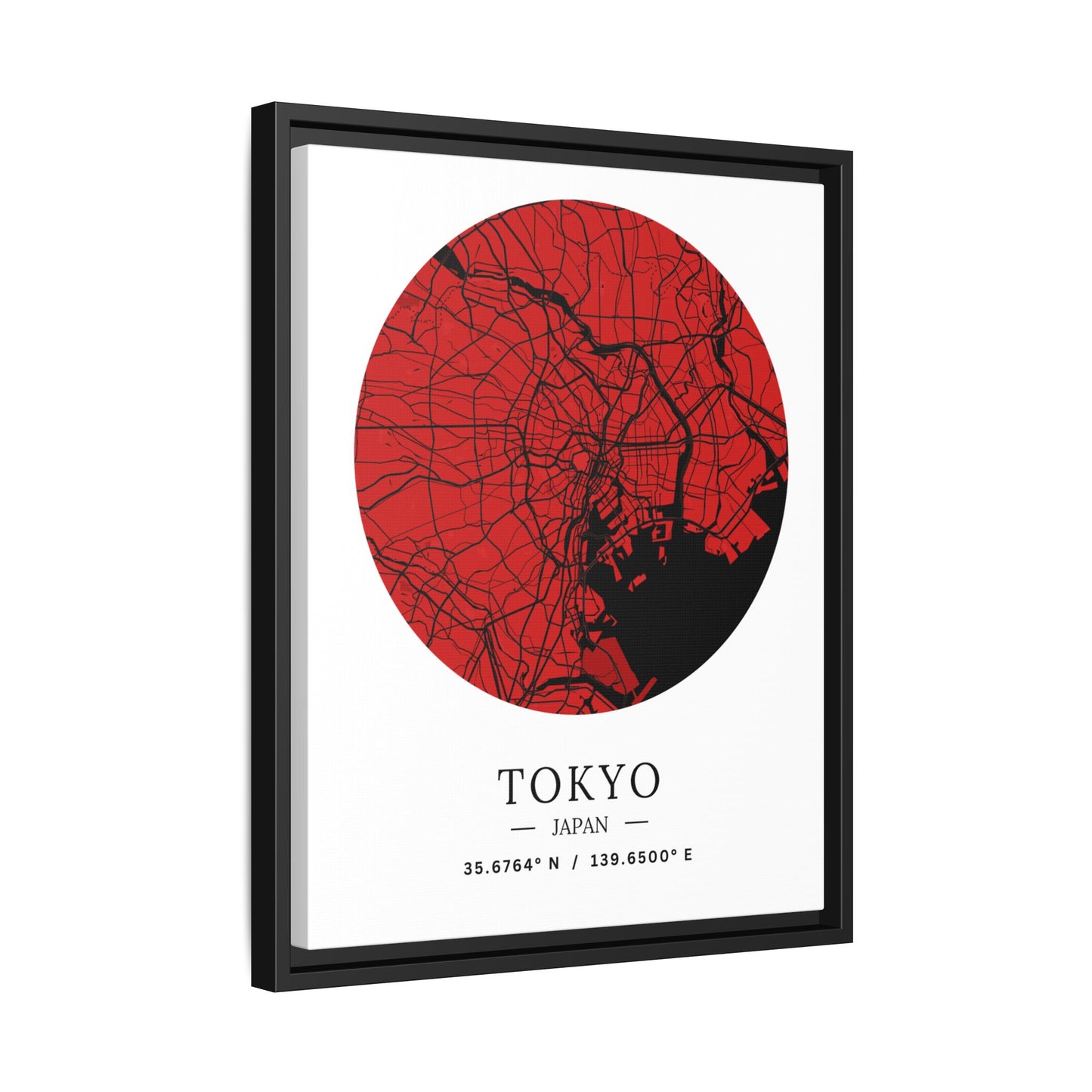 Tokyo Map Urban Art Matte Canvas Print, Framed Wall Decor, Geometric Art, Modern Home Decor, Gift for Art Lovers, City Map Design