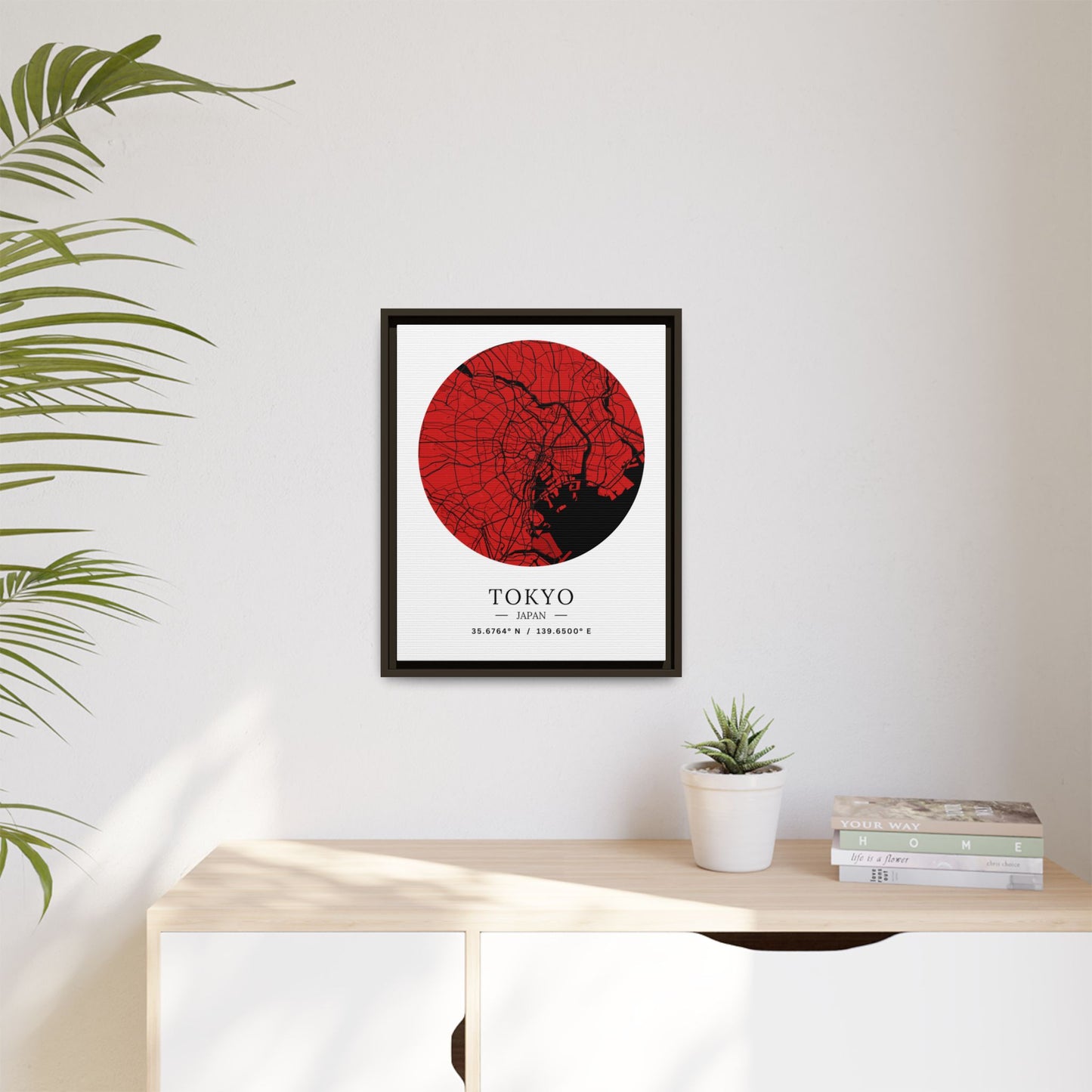 Tokyo Map Urban Art Matte Canvas Print, Framed Wall Decor, Geometric Art, Modern Home Decor, Gift for Art Lovers, City Map Design