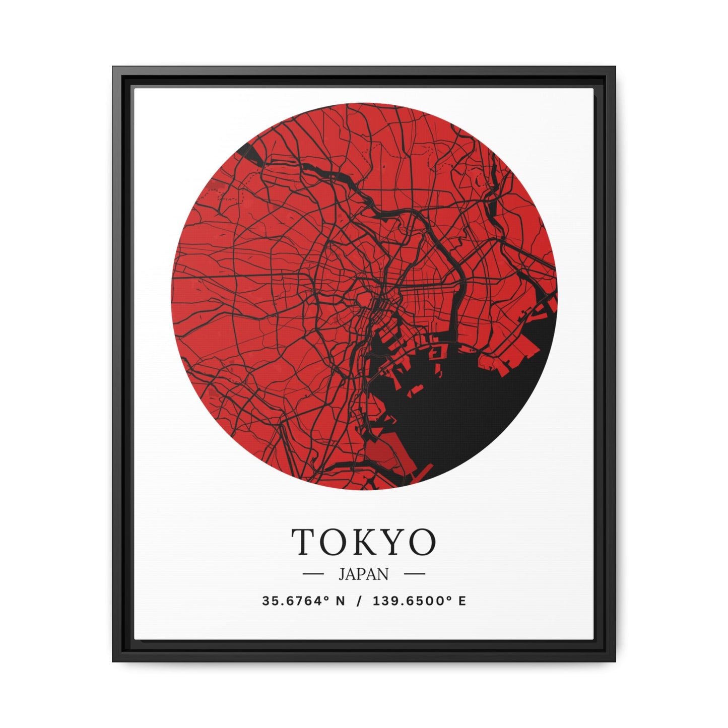 Tokyo Map Urban Art Matte Canvas Print, Framed Wall Decor, Geometric Art, Modern Home Decor, Gift for Art Lovers, City Map Design