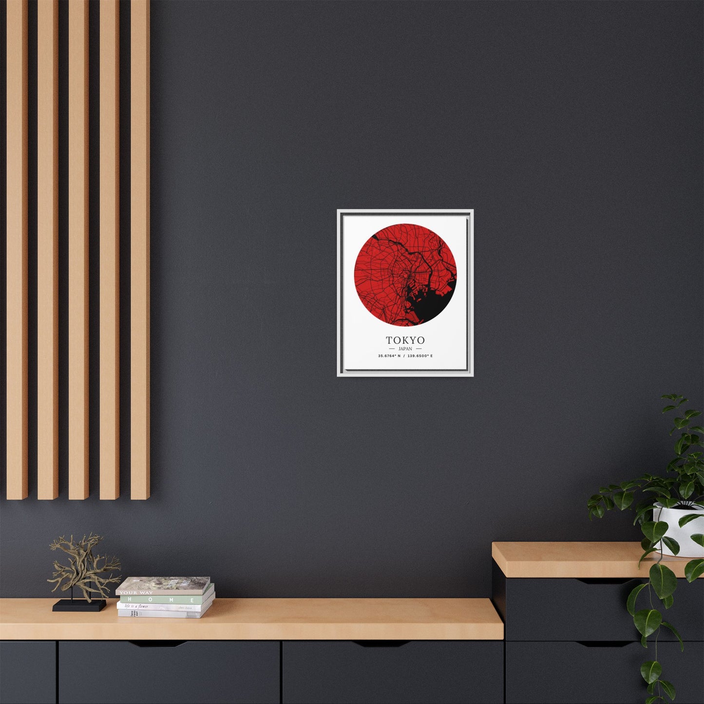 Tokyo Map Urban Art Matte Canvas Print, Framed Wall Decor, Geometric Art, Modern Home Decor, Gift for Art Lovers, City Map Design