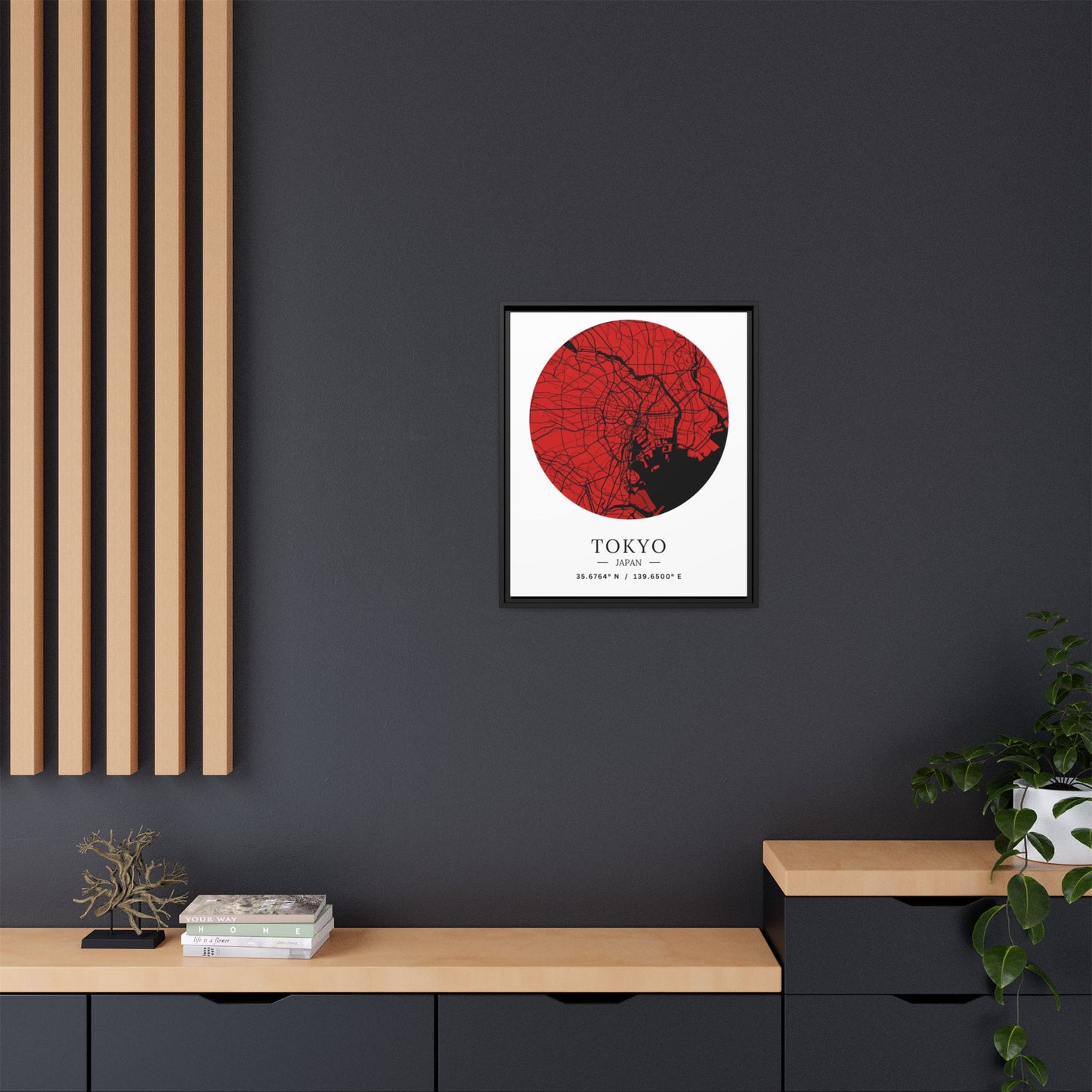 Tokyo Map Urban Art Matte Canvas Print, Framed Wall Decor, Geometric Art, Modern Home Decor, Gift for Art Lovers, City Map Design