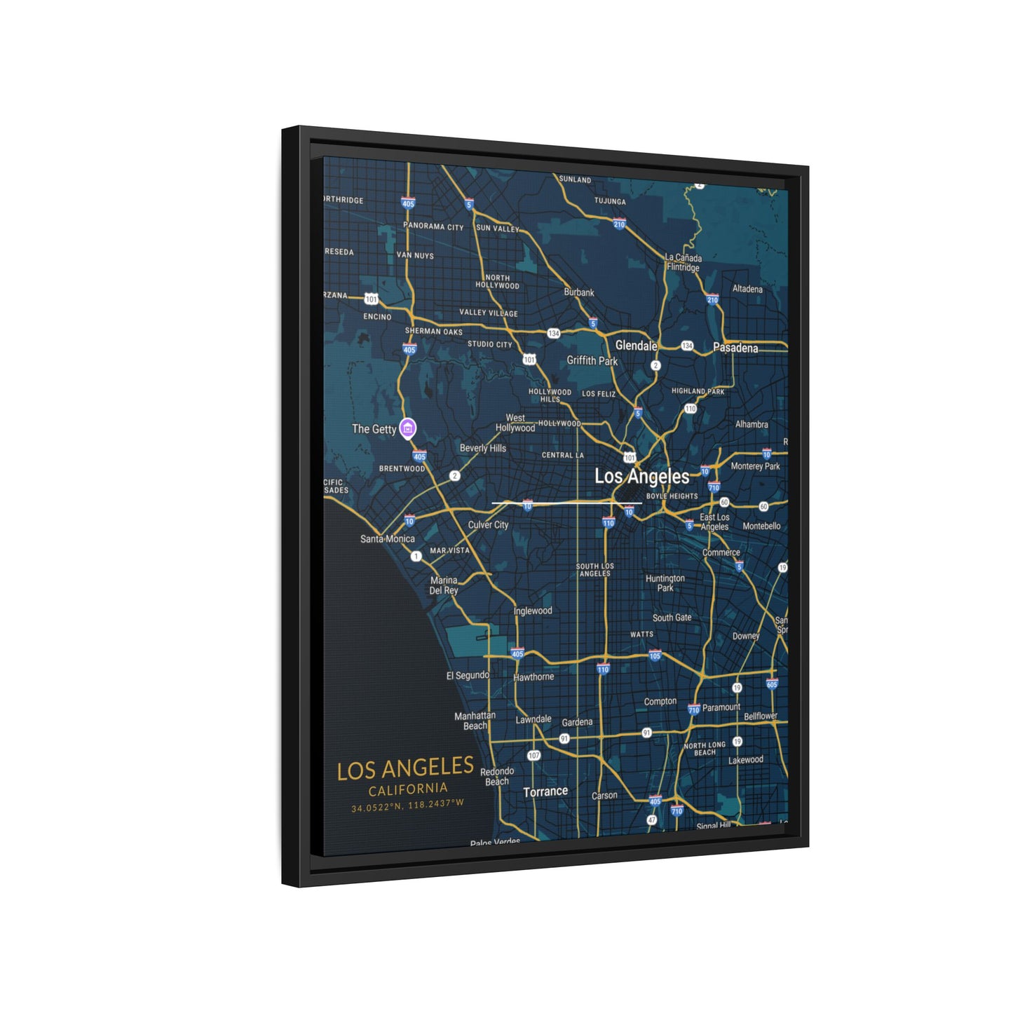 Los Angeles Map Wall Art, Personalized City Map Print, Framed Canvas for Home Decor, Gift for Travelers, Modern Art for Any Occasion, [...]