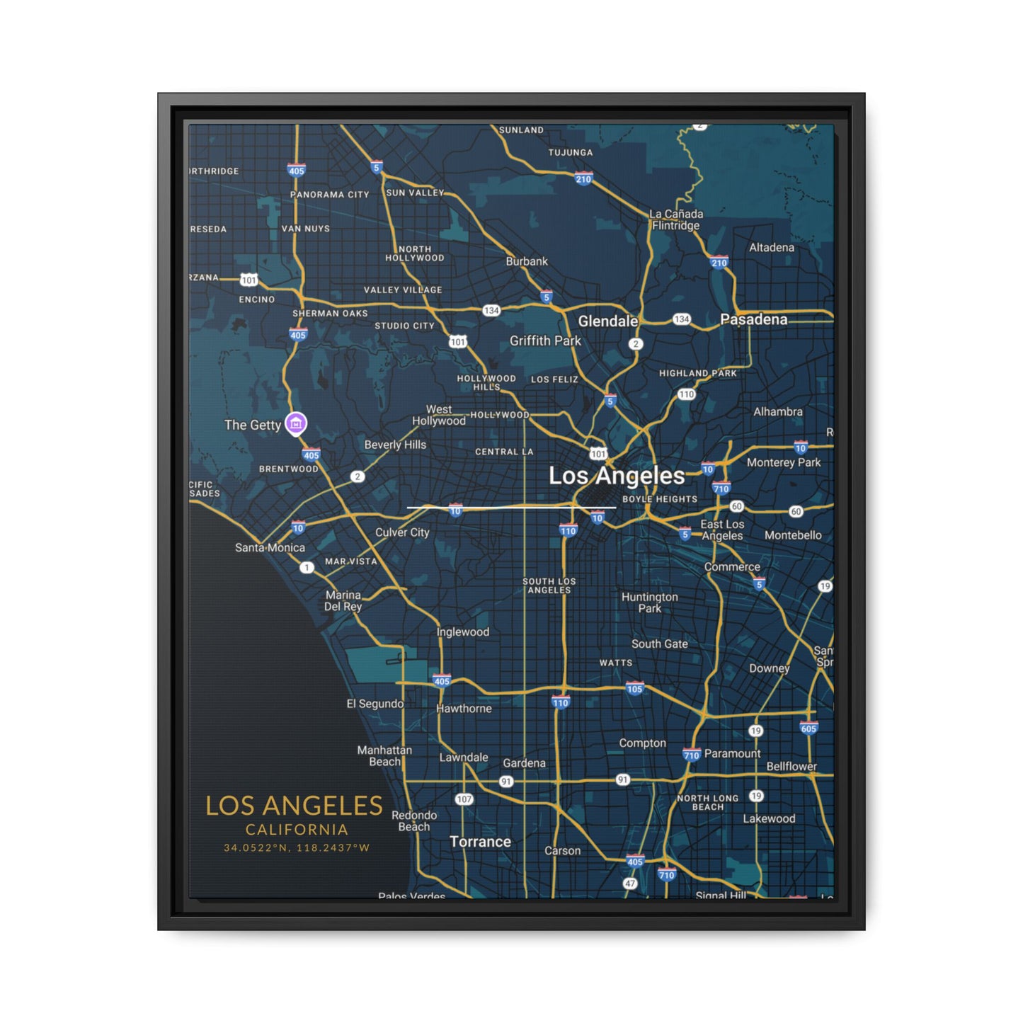 Los Angeles Map Wall Art, Personalized City Map Print, Framed Canvas for Home Decor, Gift for Travelers, Modern Art for Any Occasion, [...]