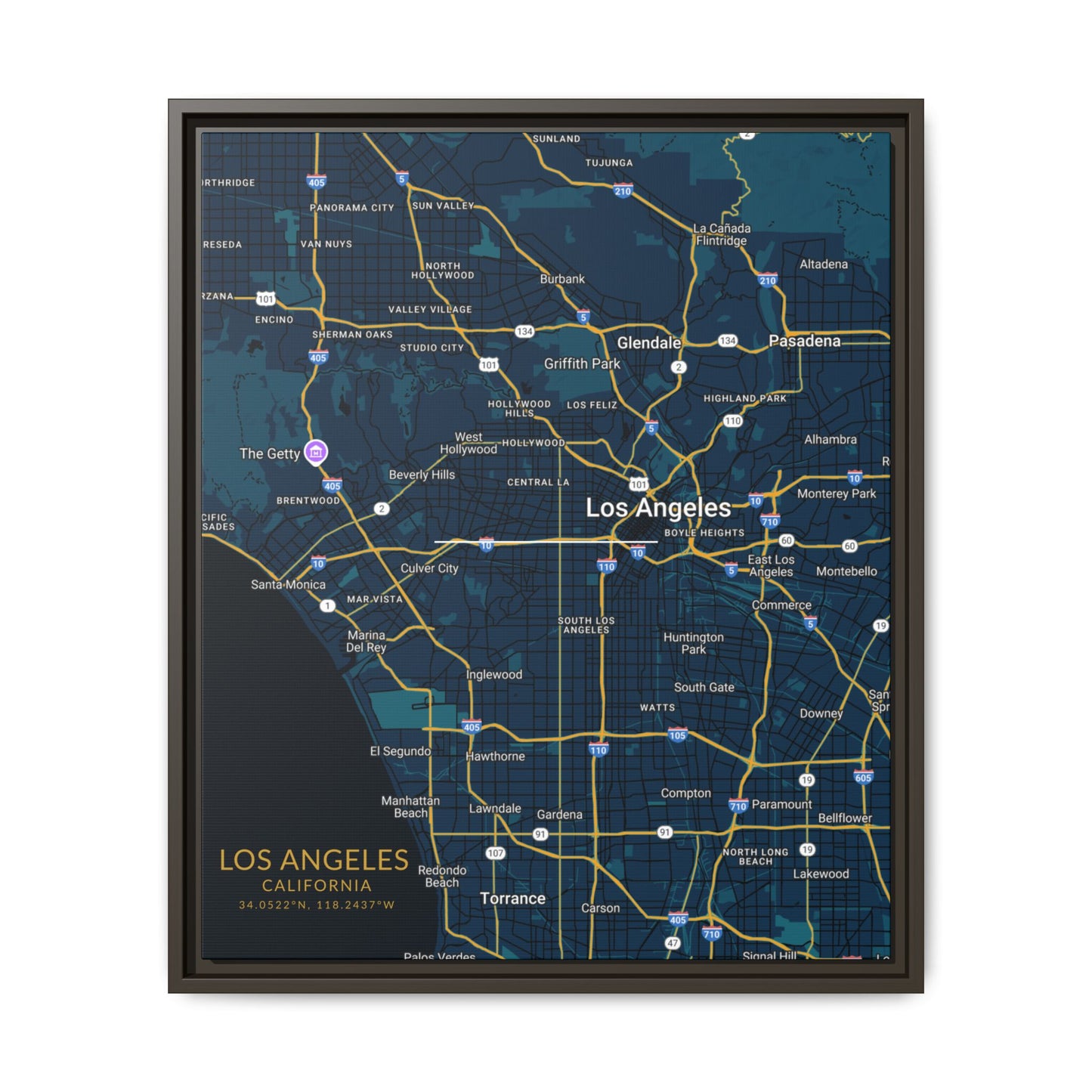 Los Angeles Map Wall Art, Personalized City Map Print, Framed Canvas for Home Decor, Gift for Travelers, Modern Art for Any Occasion, [...]