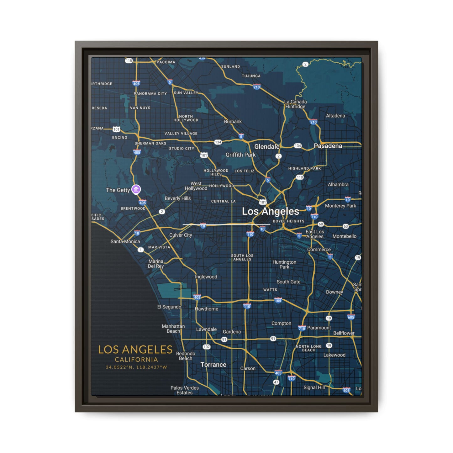 Los Angeles Map Wall Art, Personalized City Map Print, Framed Canvas for Home Decor, Gift for Travelers, Modern Art for Any Occasion, [...]