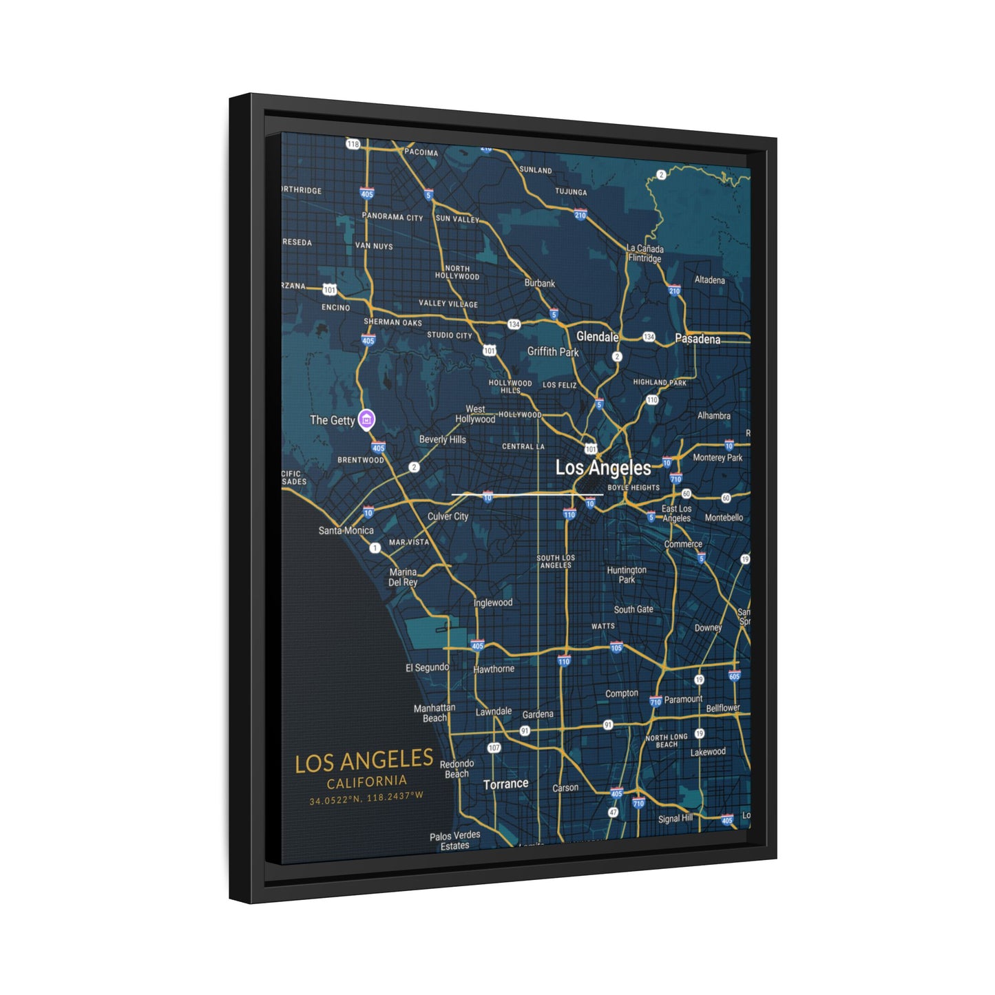 Los Angeles Map Wall Art, Personalized City Map Print, Framed Canvas for Home Decor, Gift for Travelers, Modern Art for Any Occasion, [...]