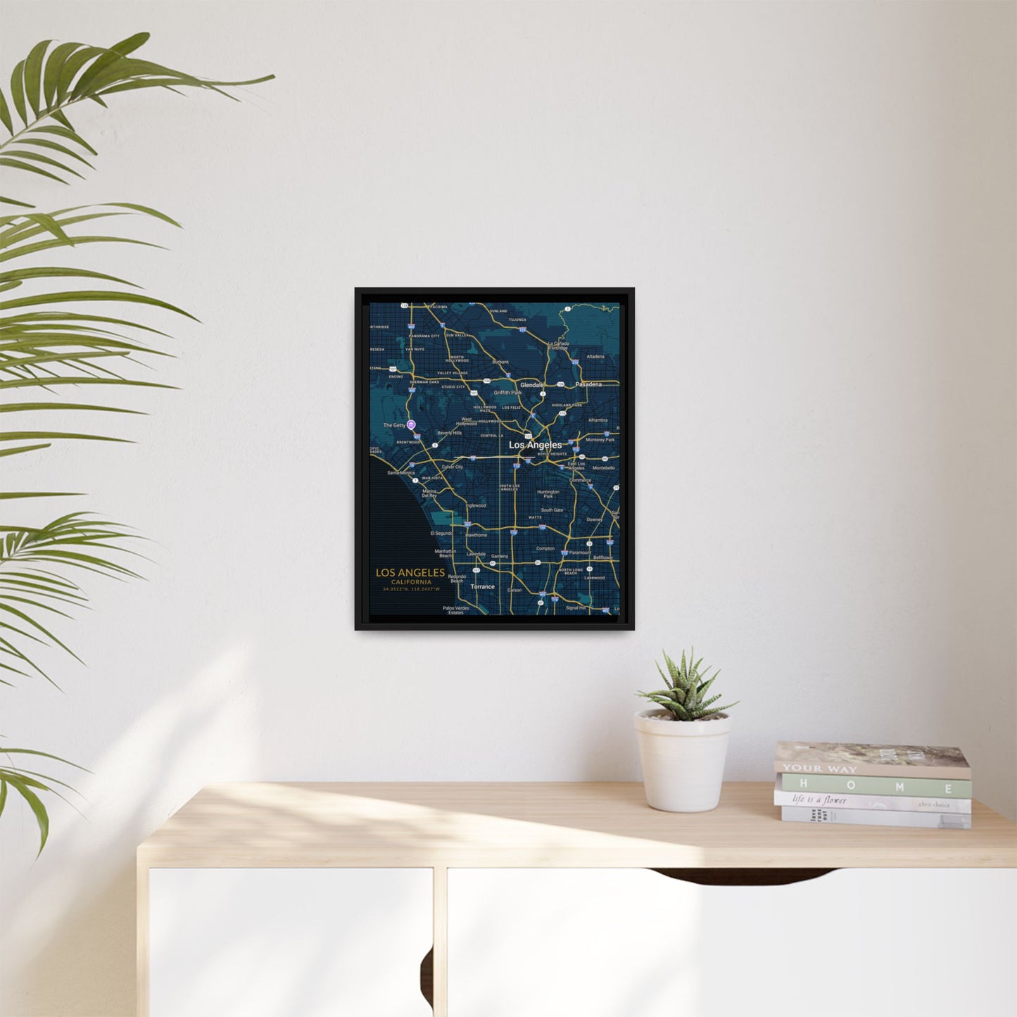Los Angeles Map Wall Art, Personalized City Map Print, Framed Canvas for Home Decor, Gift for Travelers, Modern Art for Any Occasion, [...]