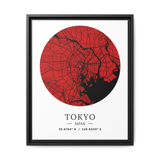 Tokyo Map Urban Art Matte Canvas Print, Framed Wall Decor, Geometric Art, Modern Home Decor, Gift for Art Lovers, City Map Design