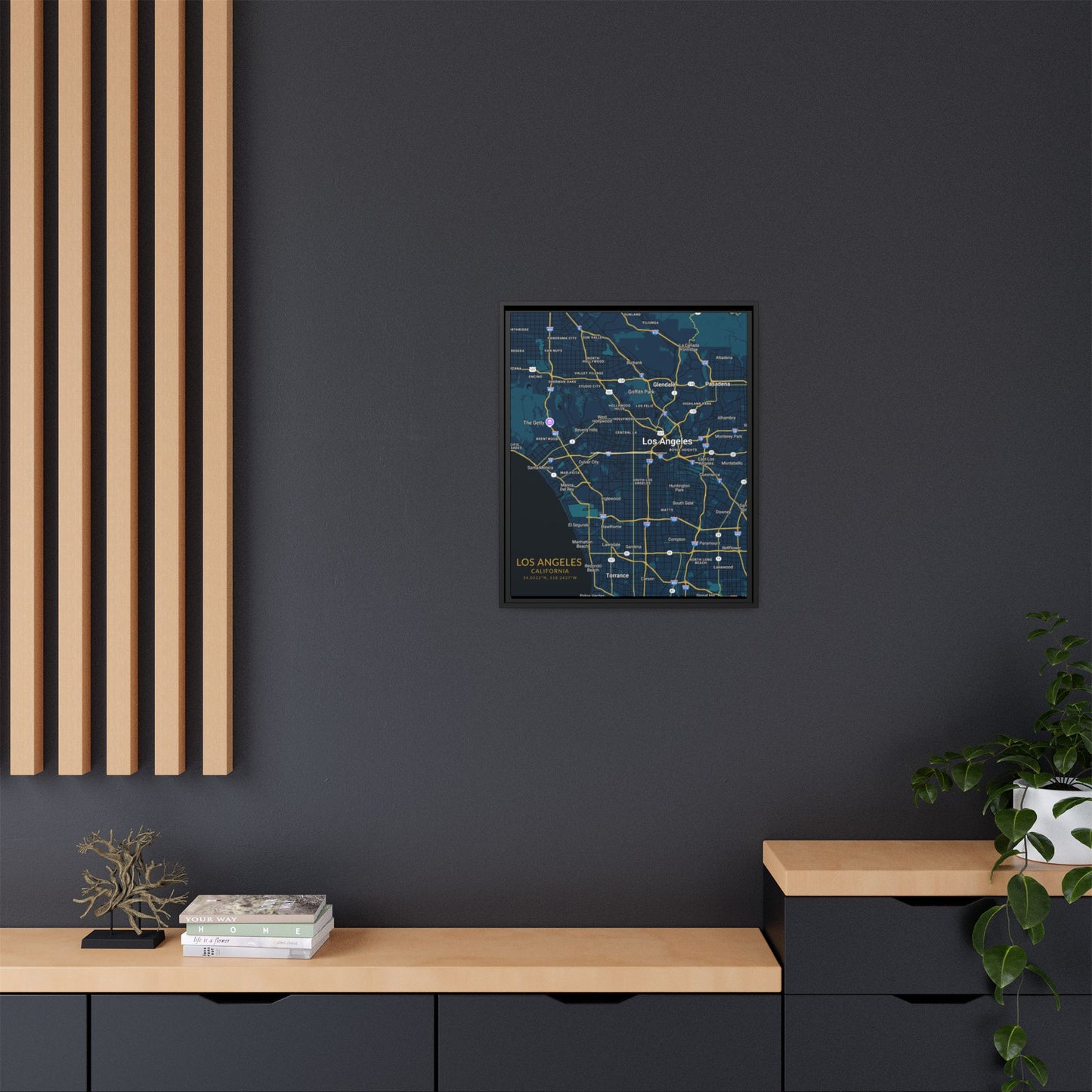 Los Angeles Map Wall Art, Personalized City Map Print, Framed Canvas for Home Decor, Gift for Travelers, Modern Art for Any Occasion, [...]