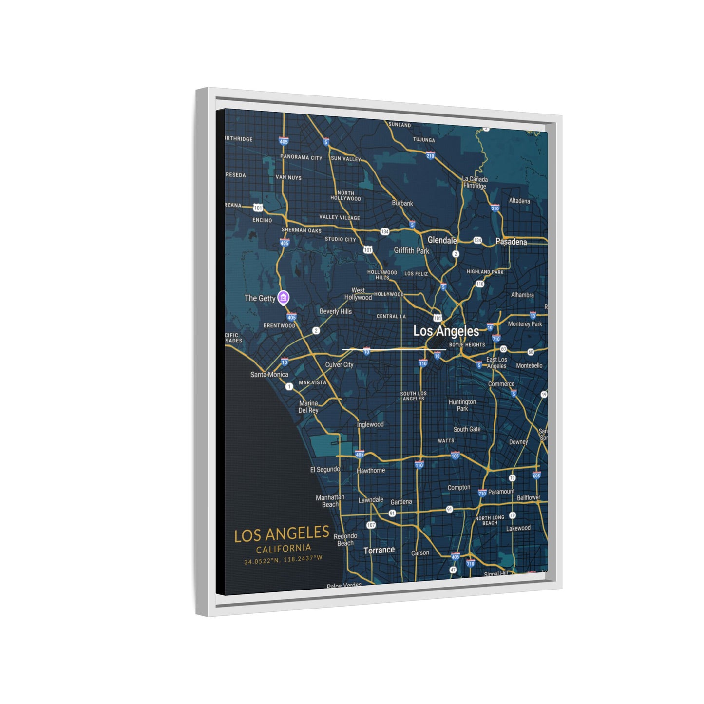 Los Angeles Map Wall Art, Personalized City Map Print, Framed Canvas for Home Decor, Gift for Travelers, Modern Art for Any Occasion, [...]