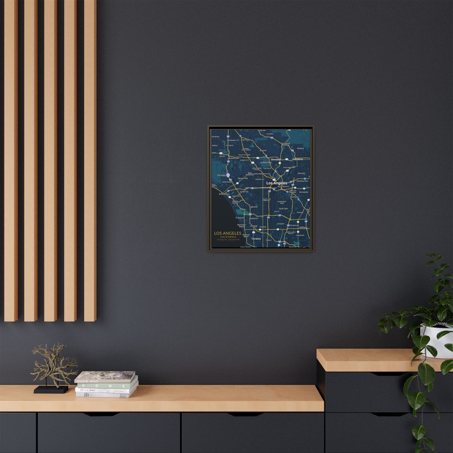 Los Angeles Map Wall Art, Personalized City Map Print, Framed Canvas for Home Decor, Gift for Travelers, Modern Art for Any Occasion, [...]