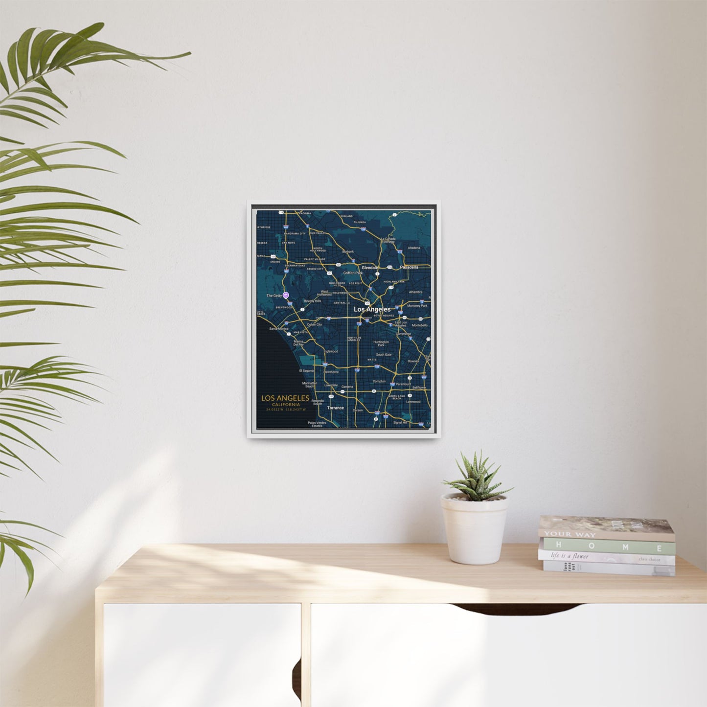 Los Angeles Map Wall Art, Personalized City Map Print, Framed Canvas for Home Decor, Gift for Travelers, Modern Art for Any Occasion, [...]