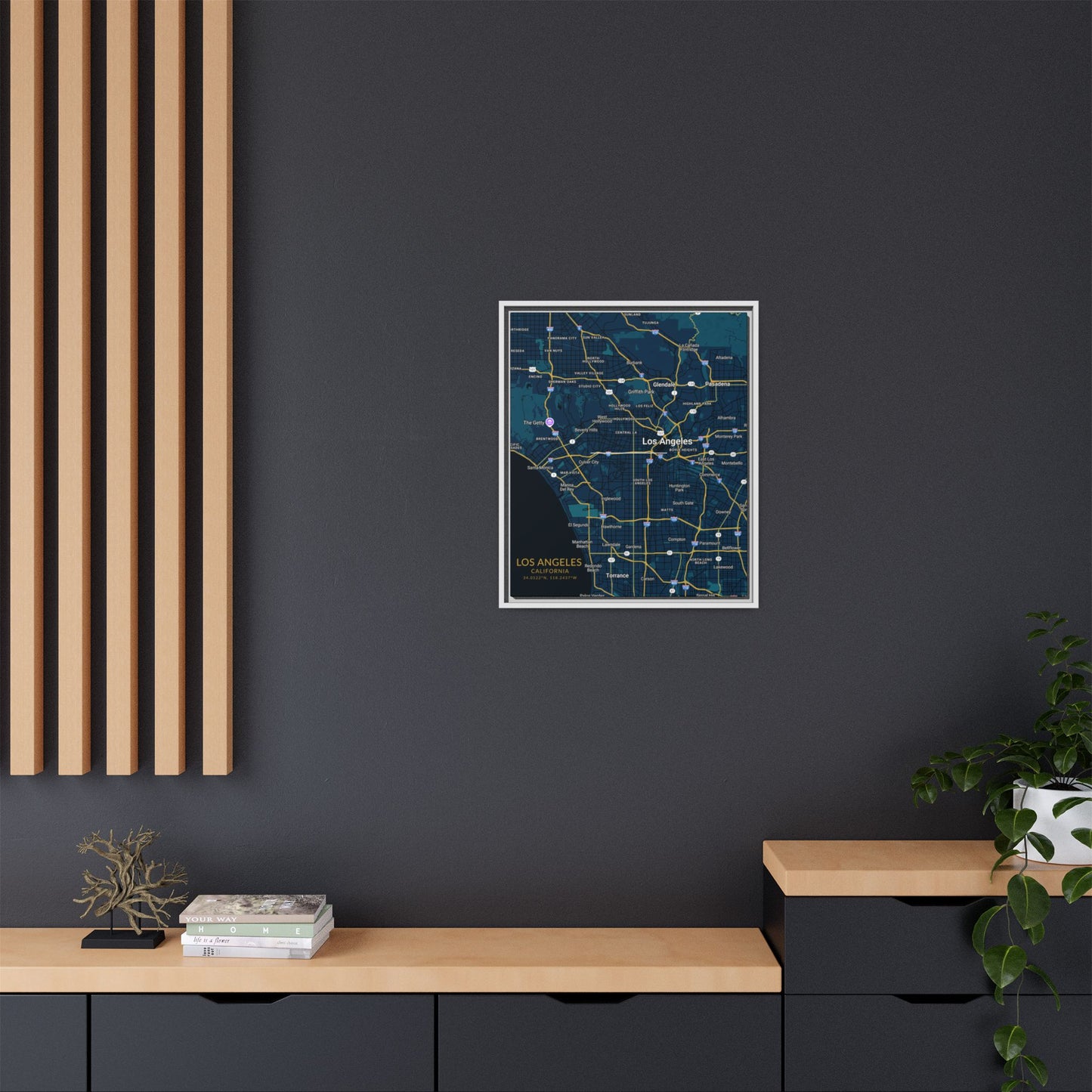 Los Angeles Map Wall Art, Personalized City Map Print, Framed Canvas for Home Decor, Gift for Travelers, Modern Art for Any Occasion, [...]