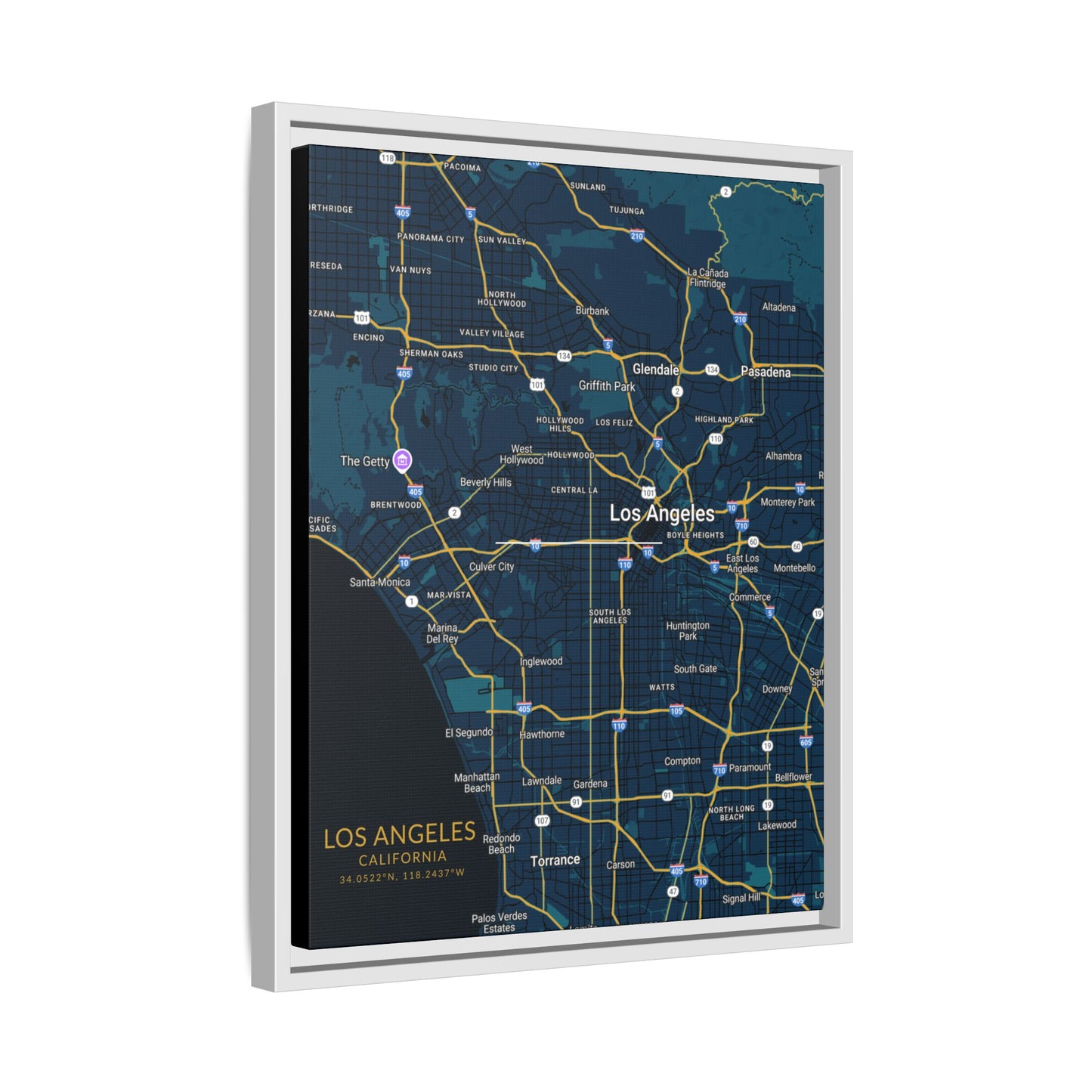 Los Angeles Map Wall Art, Personalized City Map Print, Framed Canvas for Home Decor, Gift for Travelers, Modern Art for Any Occasion, [...]