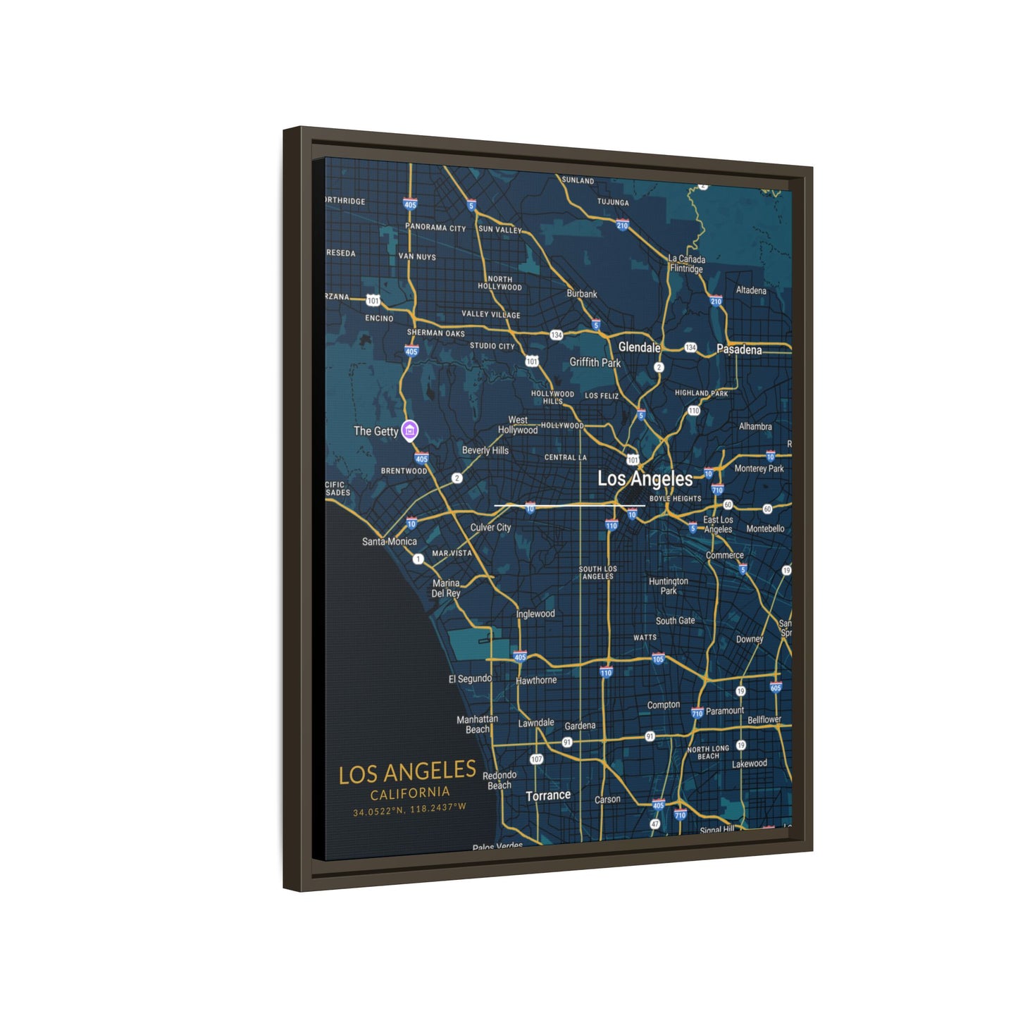 Los Angeles Map Wall Art, Personalized City Map Print, Framed Canvas for Home Decor, Gift for Travelers, Modern Art for Any Occasion, [...]