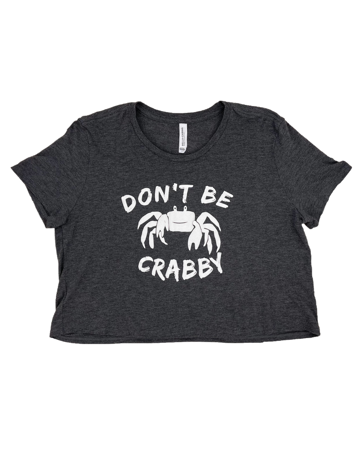 Women's Flowy Crew Neck Crop Top- Grumpus Don't Be Crabby