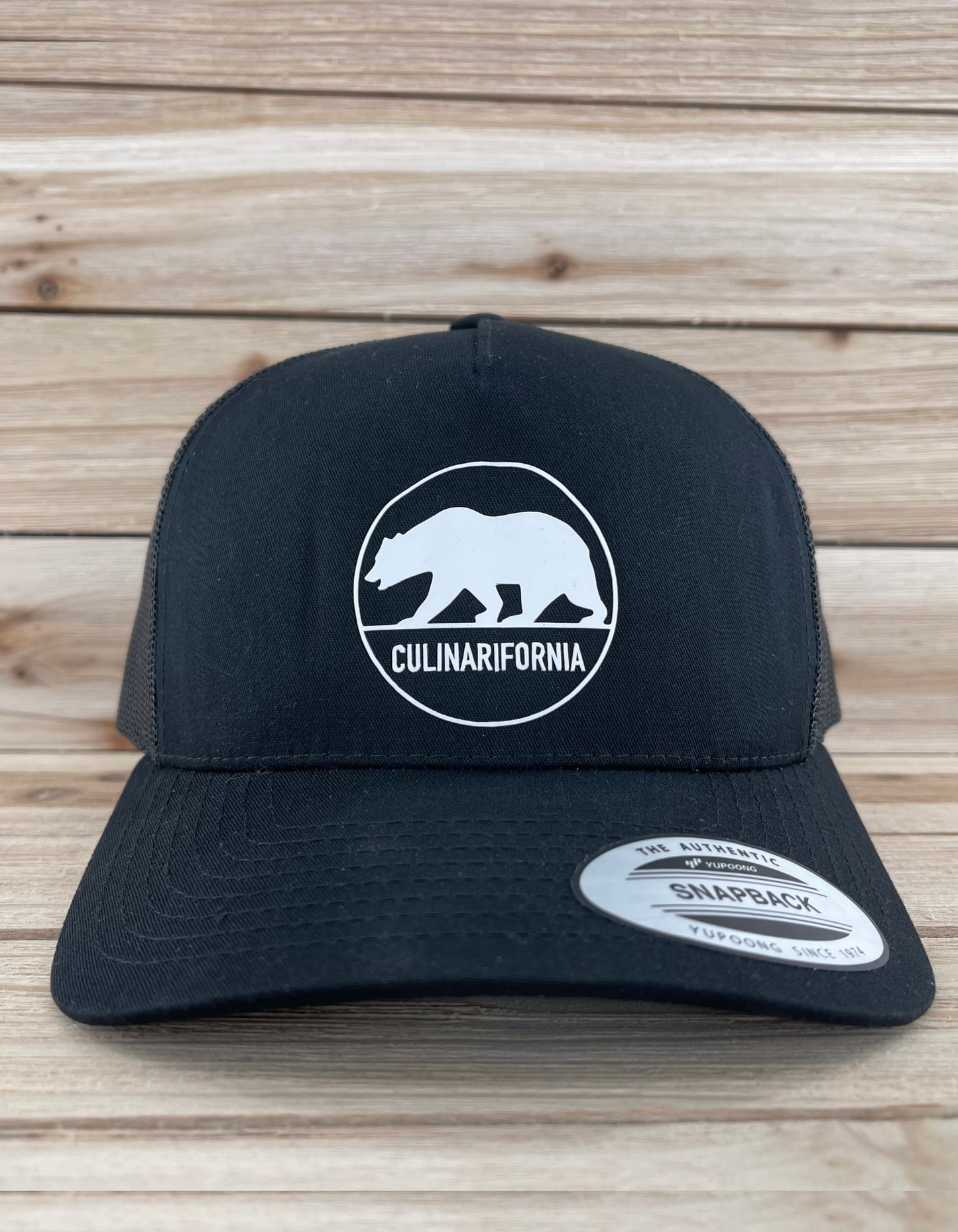 Culinarifornia 5 Panel Retro Trucker Hat Curved Bill